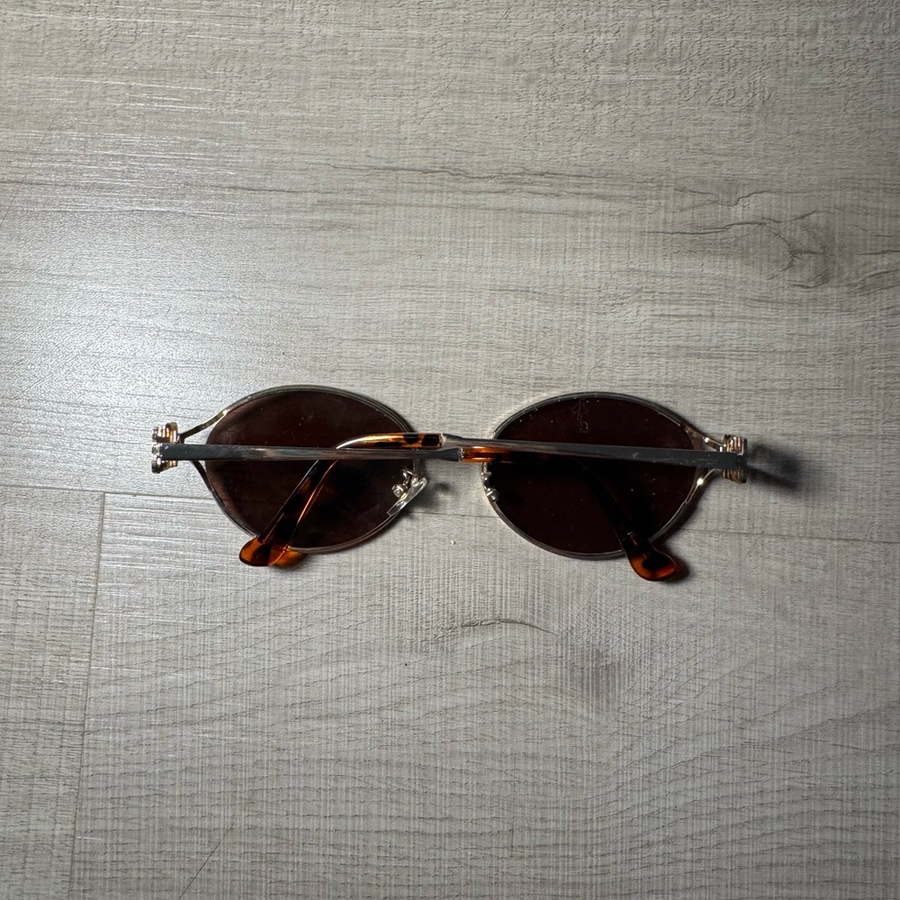 Miu Miu Gold Frame Brown Lens Round Sunglasses - Picture 4 of 8